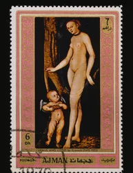 Timbre-poste, série Peintures célèbres (Nus)
