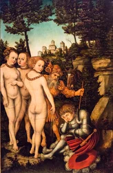 Le Jugement de Paris, 2e quart du XVIe siècle (Tempera et huile sur bois de hêtre rouge)