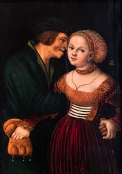 Le vieil homme amoureux ou Les amants mal assortis, vers 1530 (huile sur bois)