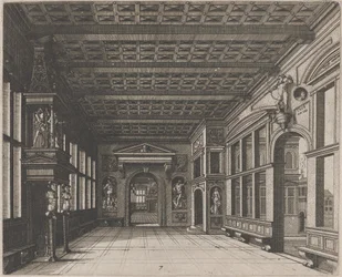 Intérieur avec vue sur une deuxième pièce avec cheminée