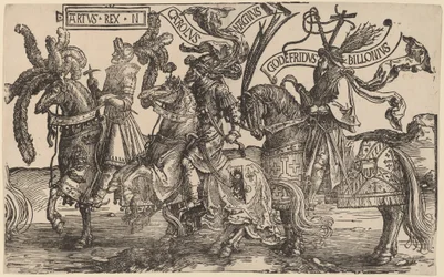 Arthur, Charlemagne, Godefroy de Bouillon