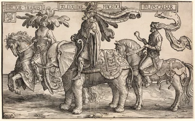 Hector de Troie, Alexandre de Macédoine, Jules César, des Neuf Héros