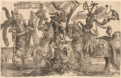 Les Neuf Héros : Arthur, Charlemagne, Godefroy de Bouillon, 1515-1517