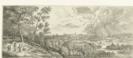 Paysage avec une averse