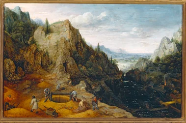 Paysage avec ferronnerie ... (peinture sur bois)