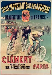Affiche publicitaire pour les cycles Clément, 1891