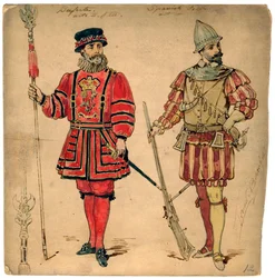 Beefeater et soldat espagnol, 19e siècle