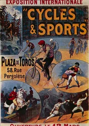 Exposition Internationale Cycles et Sports, illustration de Lucien Lefevre, affiche
