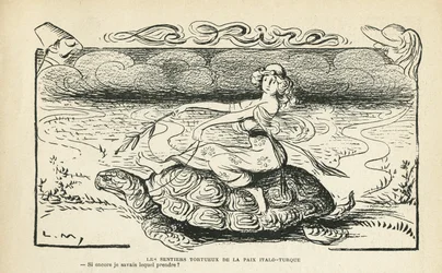 Illustration dans Le Rire, 05/10/12 - Les chemins tortueux de la paix italo-turque