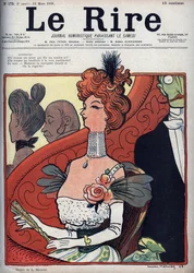 Femme au Théâtre - le rire du 12 mars 1898 (gravure)