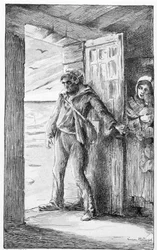 Illustration pour la chanson "le retour du marin" (gravure)