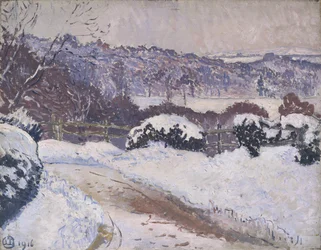 La route de Dorking, Coldharbour, sous la neige