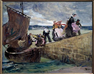Le contrebandier à Sainte-Marine en Bretagne, peinture de Lucien Simon (1861-1945), 1907, Rennes, Musée des Beaux-Arts