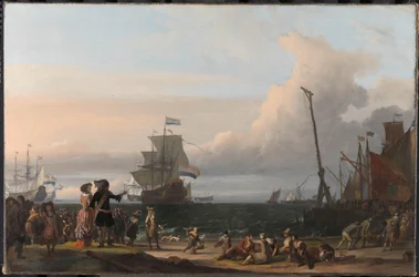 Navires hollandais dans les routes de Texel; au milieu le 