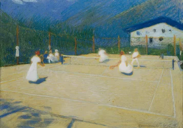 Court de tennis à Gossensass, 1908