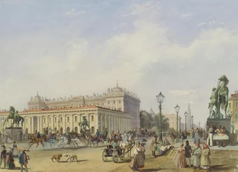 Die Anitschkow-Brücke à Saint-Pétersbourg, 1847