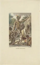 Famille iroquoise devant un tipi