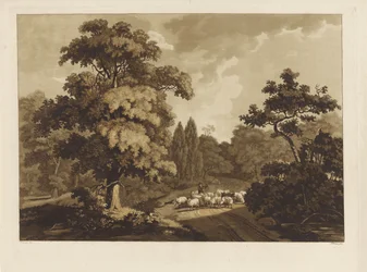Paysage avec berger de moutons