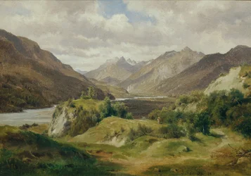 Vallée avec montagnes