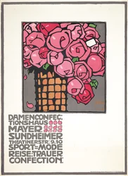 Affiche publicitaire pour le magasin de dames Mayer Sundheimer