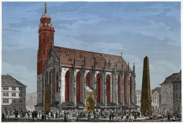 Chapelle de Sainte-Marie à Wurtzbourg, devant la place du marché et l