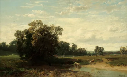 Pâturage au lever du jour