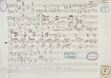 Page de partition musicale de "Fidelio" : début de l
