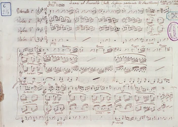 Page de la partition de la Symphonie no 6 en fa majeur, opus 68, de Ludwig van Beethoven