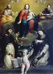 La Madone du Rosaire avec SS Dominique, Catherine, Marie-Madeleine et Joseph, 1732