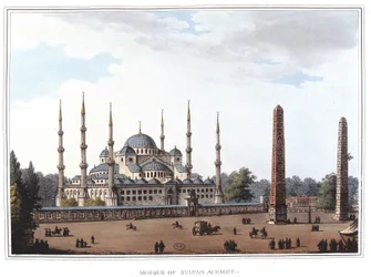 Mosquée du Sultan Ahmed (1609-1616), Istanbul. Dans « Vues des dominions ottomans, en Europe, en Asie, et certaines îles de la Méditerranée » d