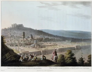 Vue de Jérusalem prise du mont des Oliviers - gravure