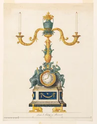 Conception pour un chandelier avec une horloge