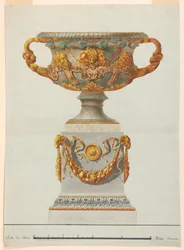 Dessin, urne, vers 1800