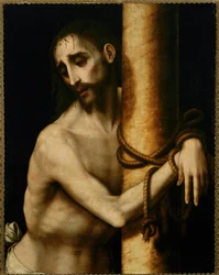 "Christ attaché au pilori (bois)