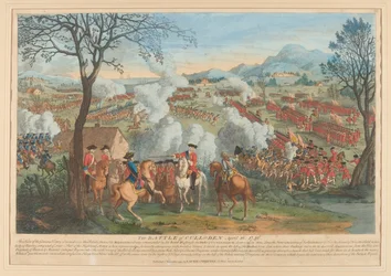 La bataille de Culloden 16 avril 1746 (gravure en ligne, colorée)