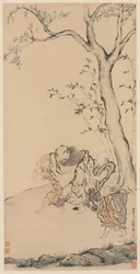 Zhong Kui soutenu par des fantômes