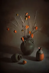 Nature morte automnale en poterie