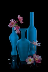 Nature morte bleue élégante