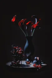 Élégants arums rouges