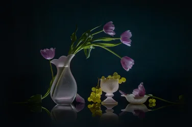 Tulipes et raisins lumineux