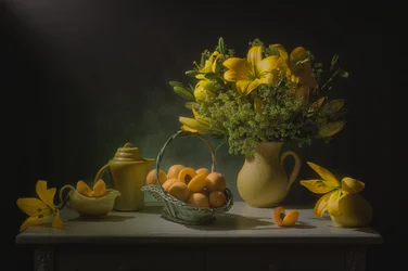 Lys dorés et abricots