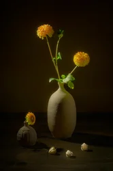 Nature morte florale mélancolique