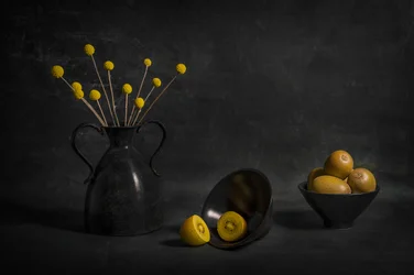 Kiwi doré et fleurs mélancoliques