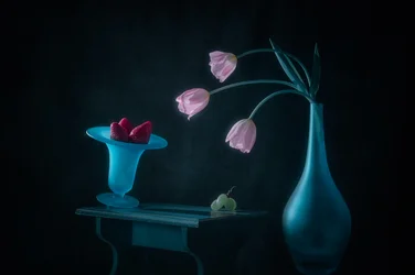 Tulipes roses et fraises
