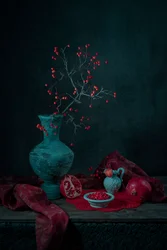 Nature morte aux grenades et aux baies