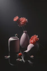 Nature morte florale rose et apaisante
