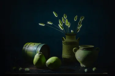Nature morte rustique verte