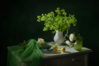 Nature morte printanière verte