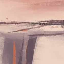 Horizon abstrait aux teintes douces