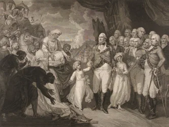Le marquis Cornwallis recevant les princes otages, fils de Tippoo Sultan